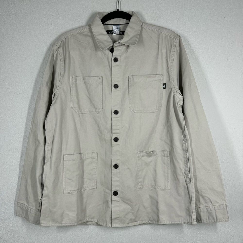 Dutch Bros Chore Coat Safari Jacket Cream Khaki Cotton Natural Size Medium